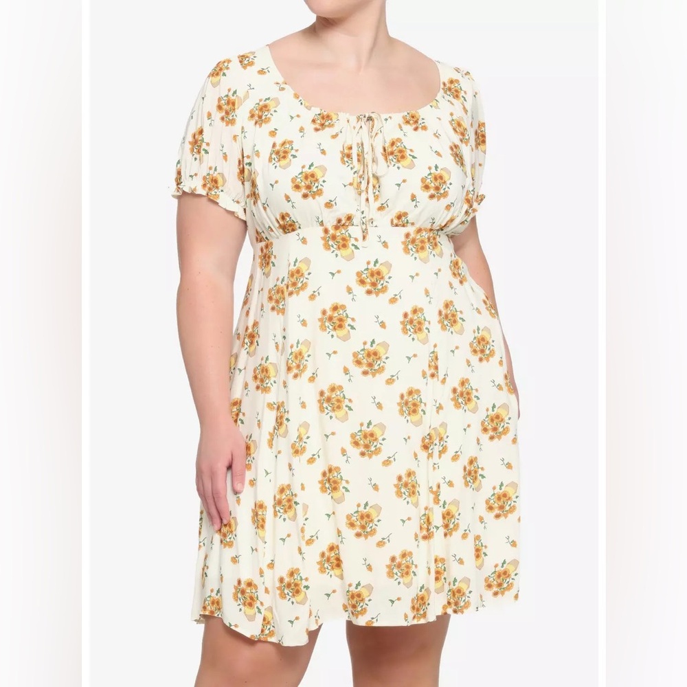 Hot Topic Sunflower Puff Sleeve Maxi Sundress